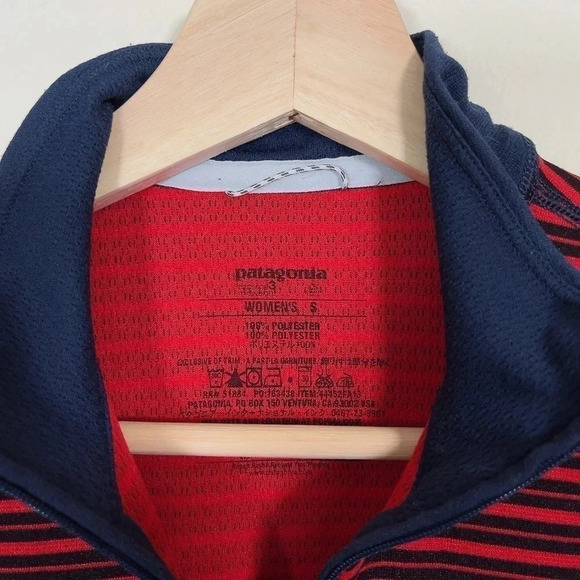 Patagonia Capilene 3 Mid-weight Pullover  In Red Blue Stripe - Picture 9 of 12
